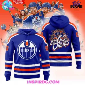 -Edmonton Oilers NHL Let’s Go Oilers Custom Number Hoodie