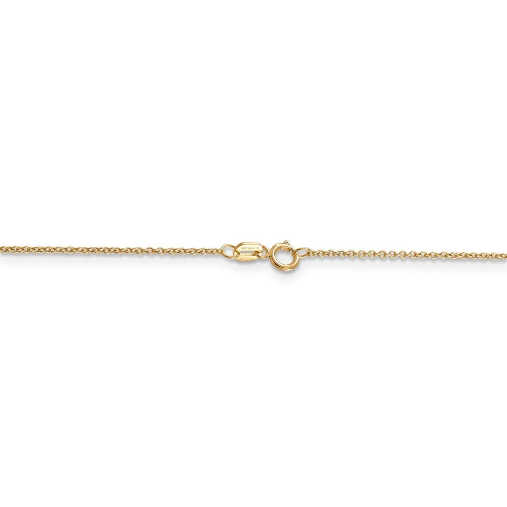 14k Yellow Gold 3D Pair of Skis Necklace