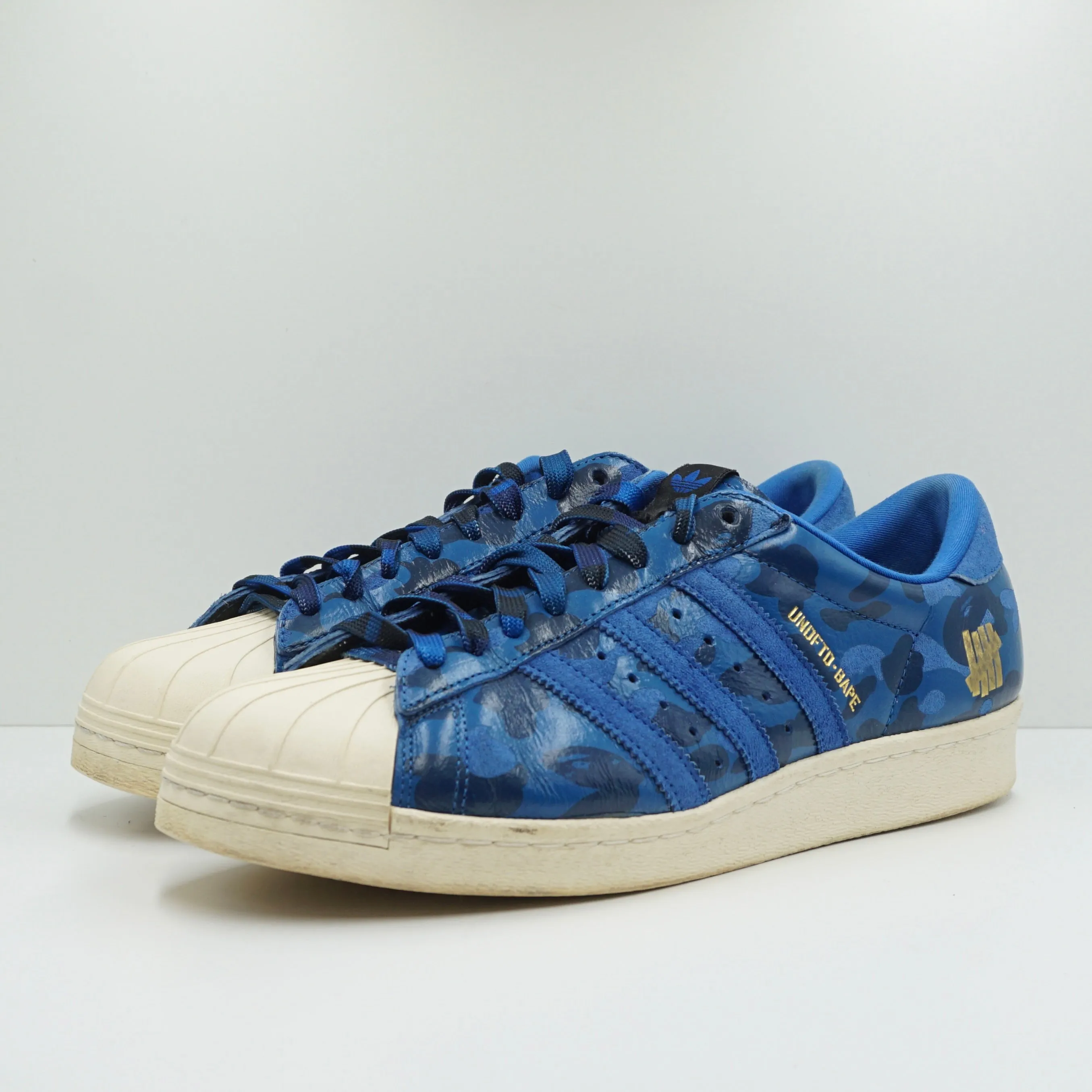 Adidas Superstar 80s Undefeated Bape Blue Camo