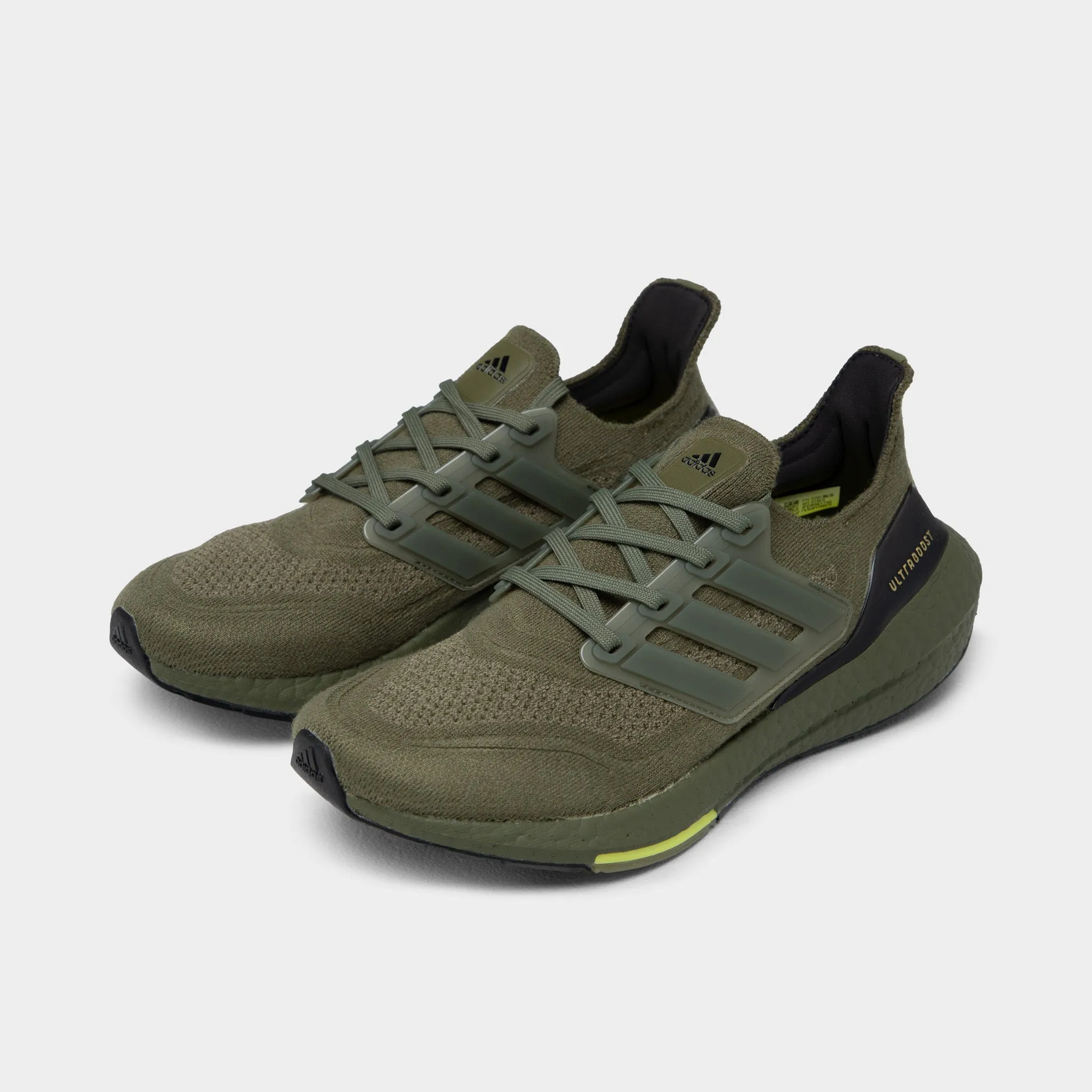 adidas Ultraboost 21 Focus Olive / Focus Olive - Acid Yellow