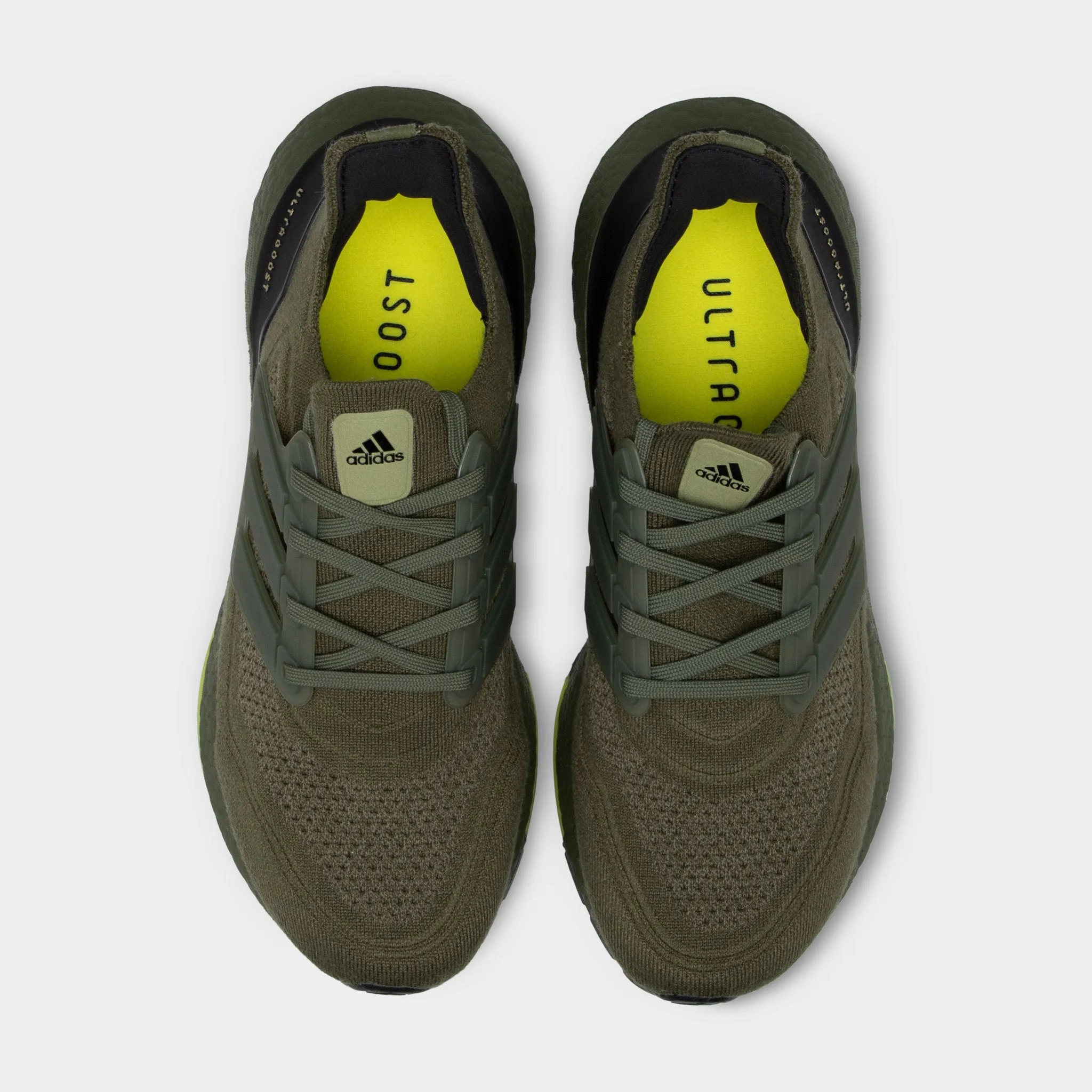 adidas Ultraboost 21 Focus Olive / Focus Olive - Acid Yellow