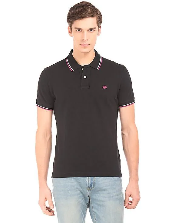 Aeropostale Tipped Pique Polo Shirt