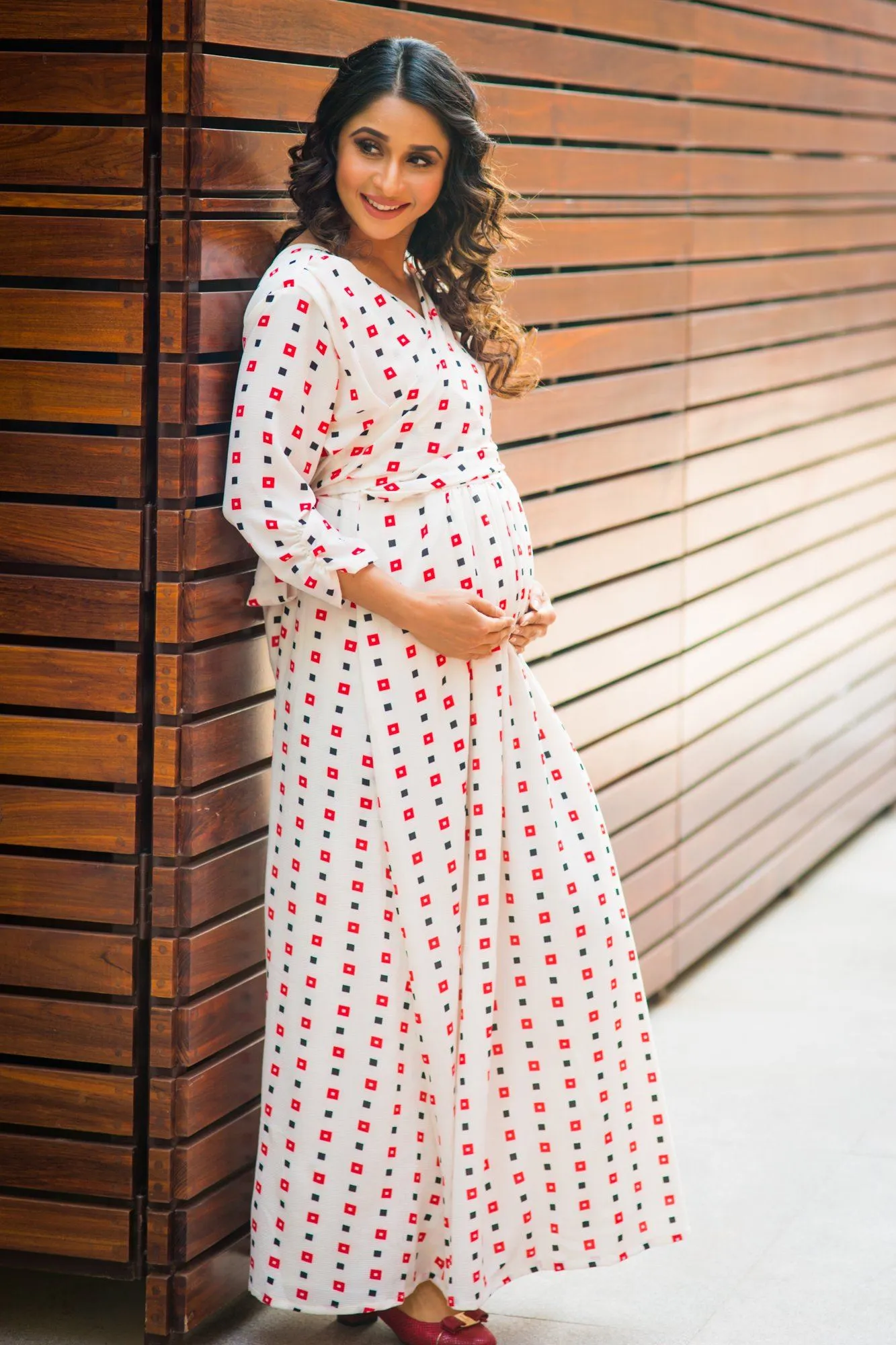 Angelic White Maternity & Nursing Wrap Dress