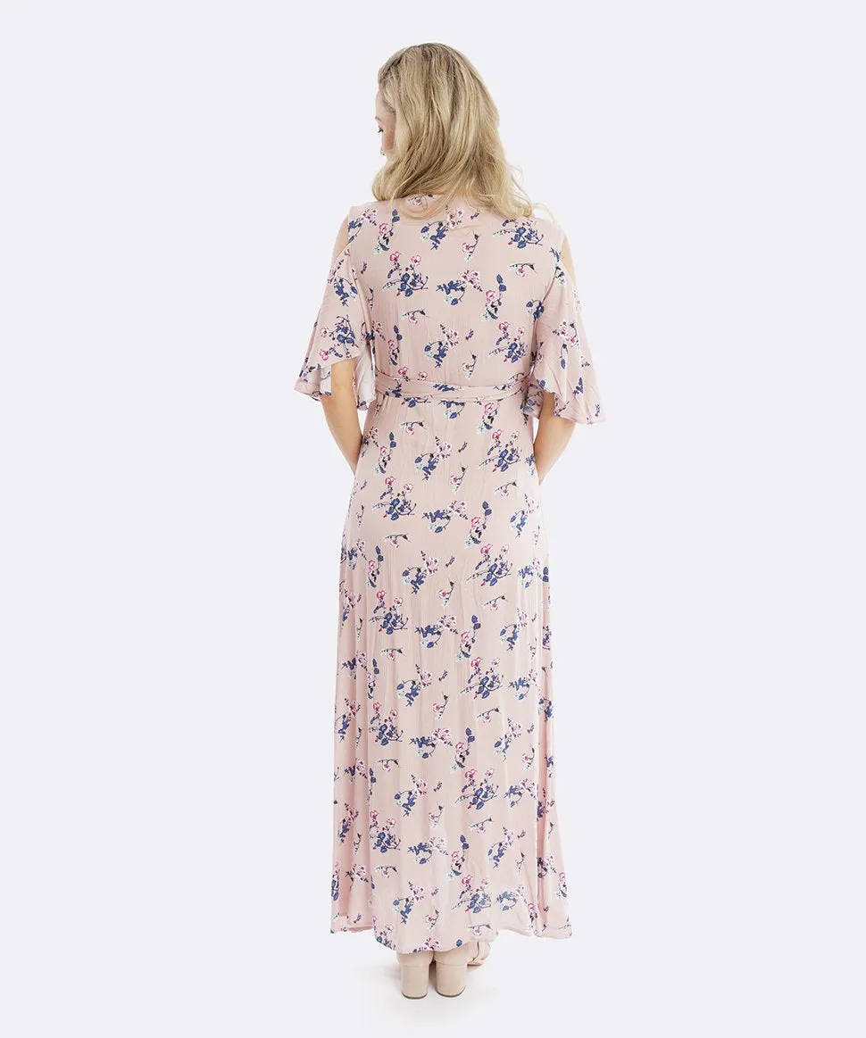 Aria Cold Shoulder Wrap Dress in Blossom