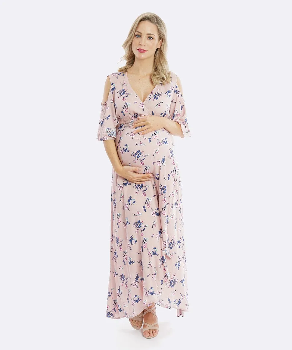 Aria Cold Shoulder Wrap Dress in Blossom