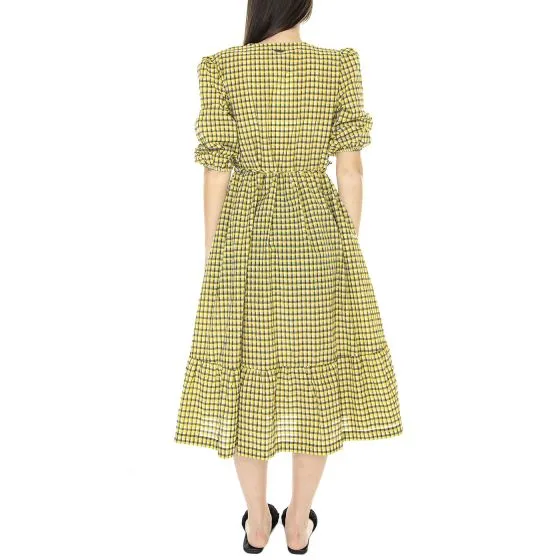 Barbour Addison Dress Sunrise Yellow Check Dress