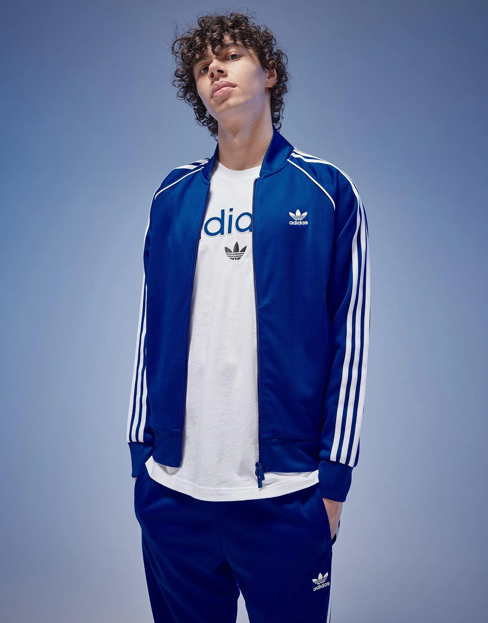 Blue adidas Originals Superstar Track Top - JD Sports 