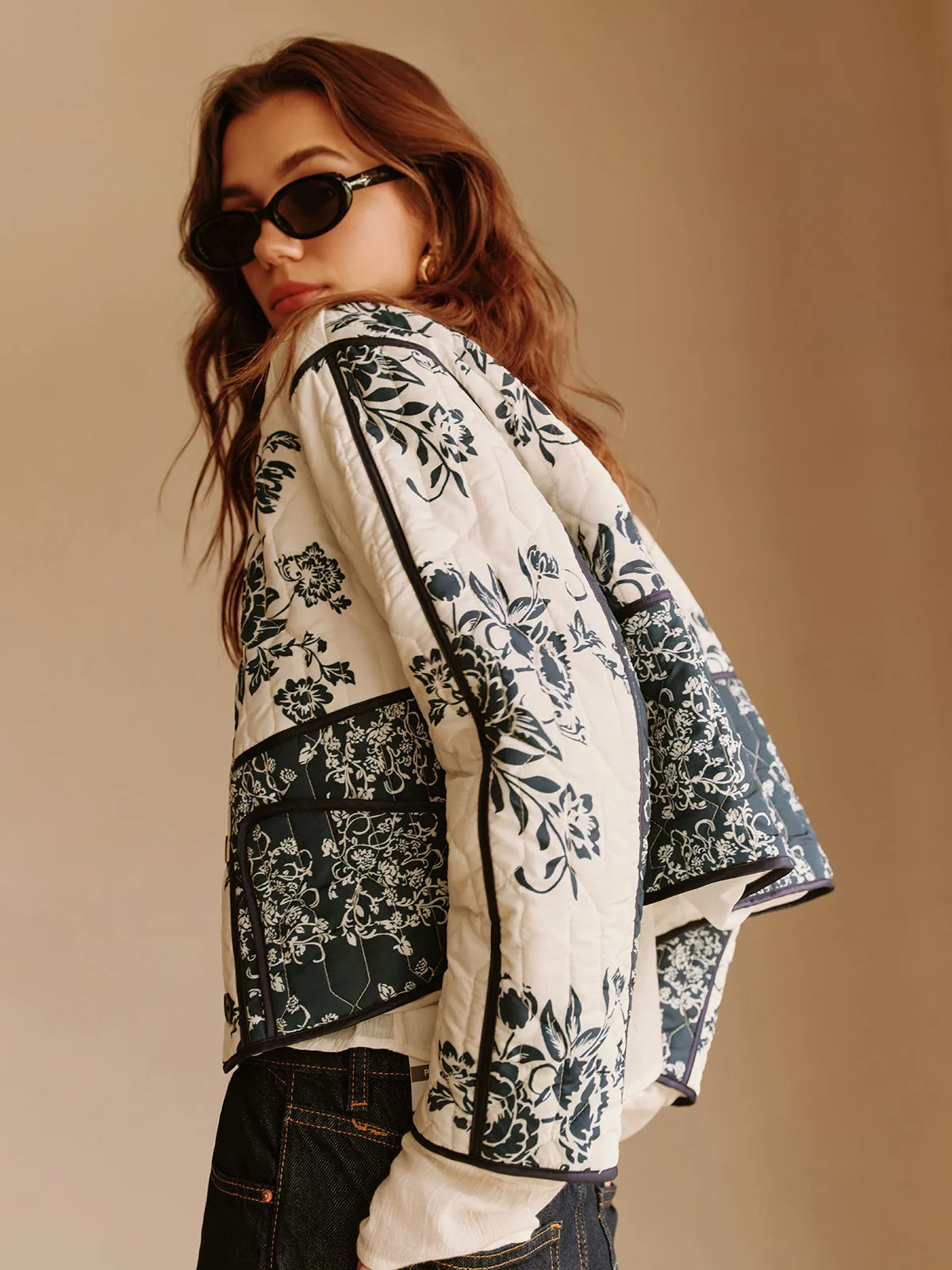 Boheme Printed Piping Cozy Jacket