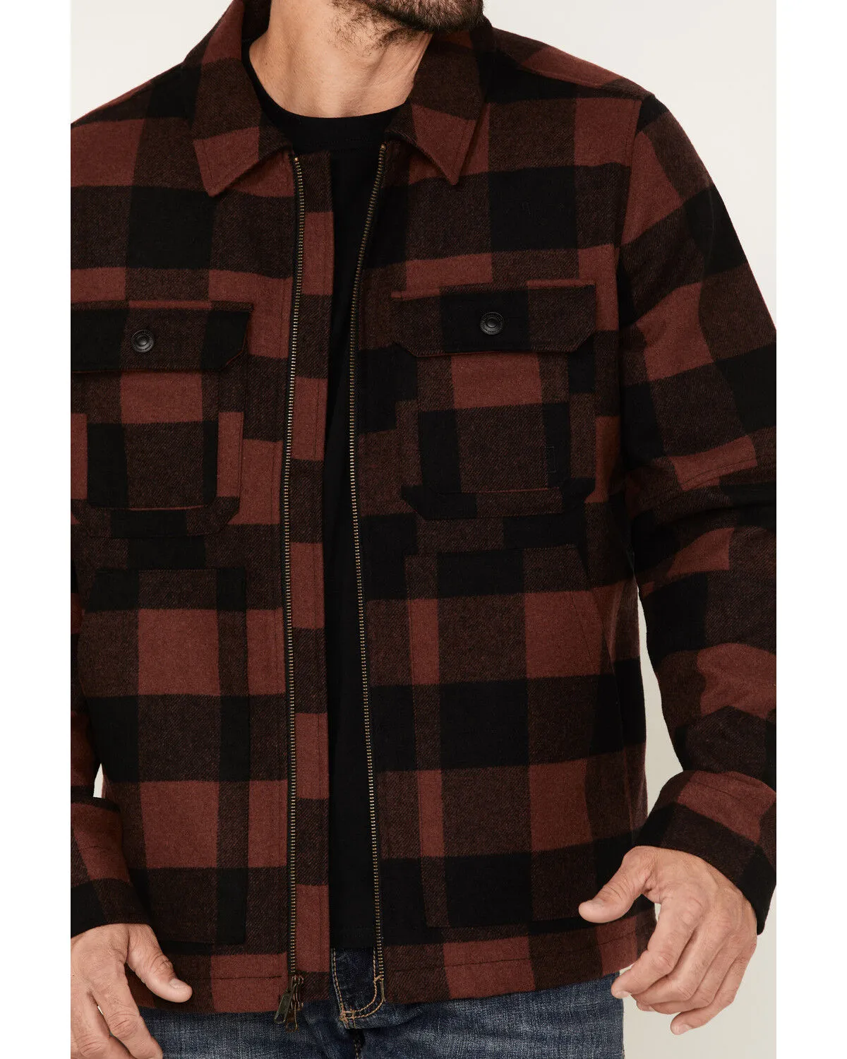 Brothers and Sons Men's Plaid Print Wool Western Jacket