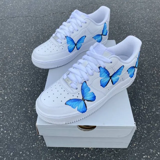 Butterfly nike air force 1 07 custom sneakers - womens nikes