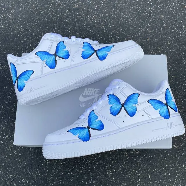 Butterfly nike air force 1 07 custom sneakers - womens nikes