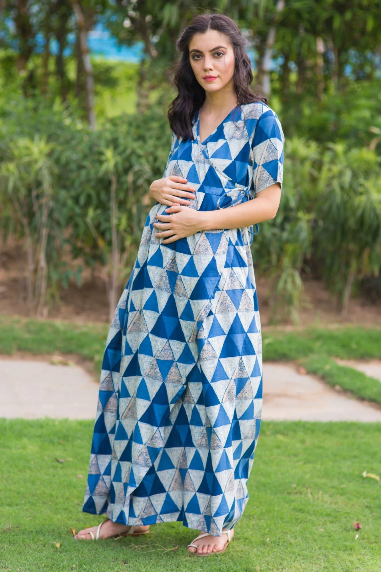 Cascading Breeze Tria Maternity & Nursing Wrap Dress