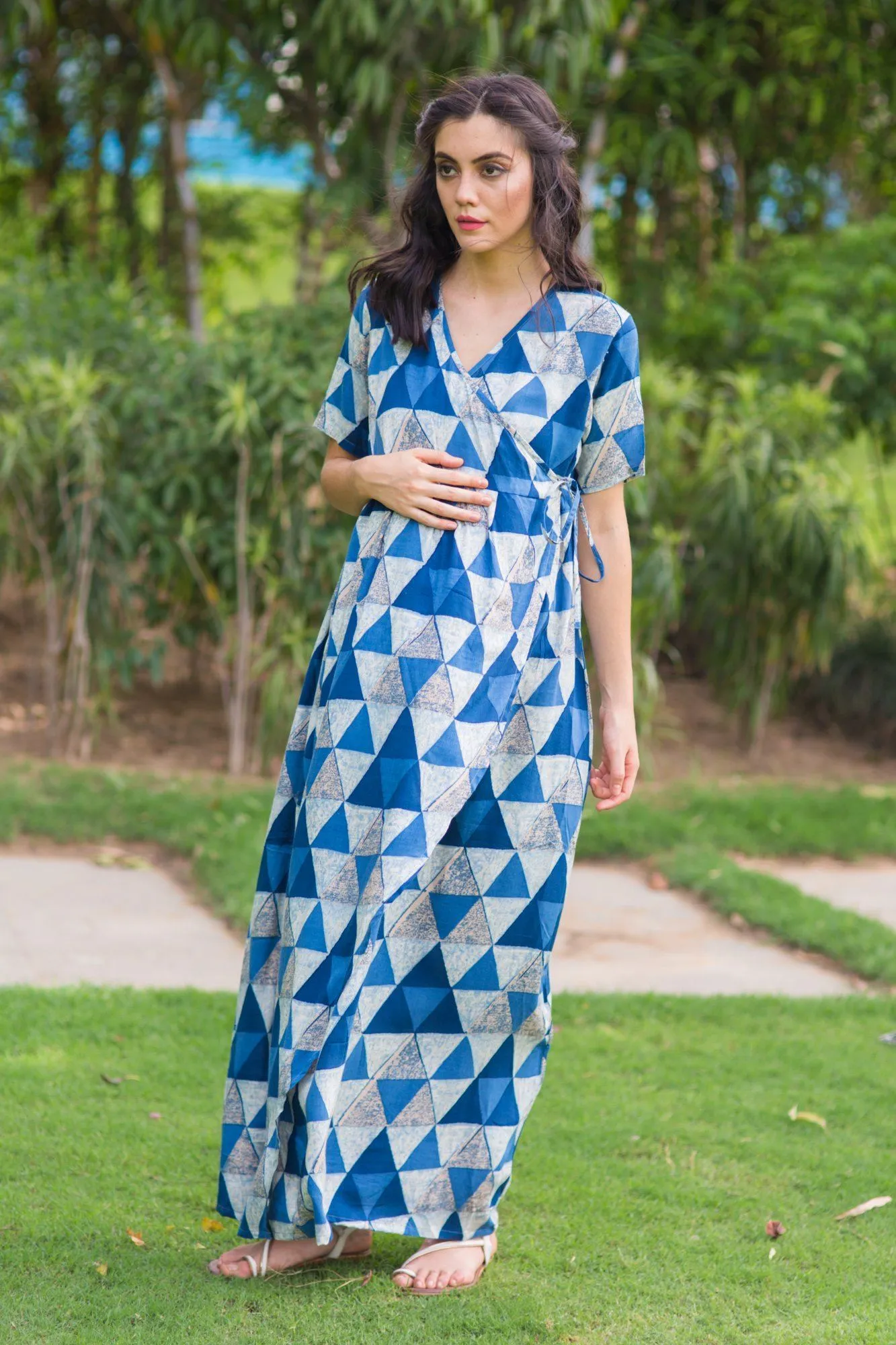 Cascading Breeze Tria Maternity & Nursing Wrap Dress