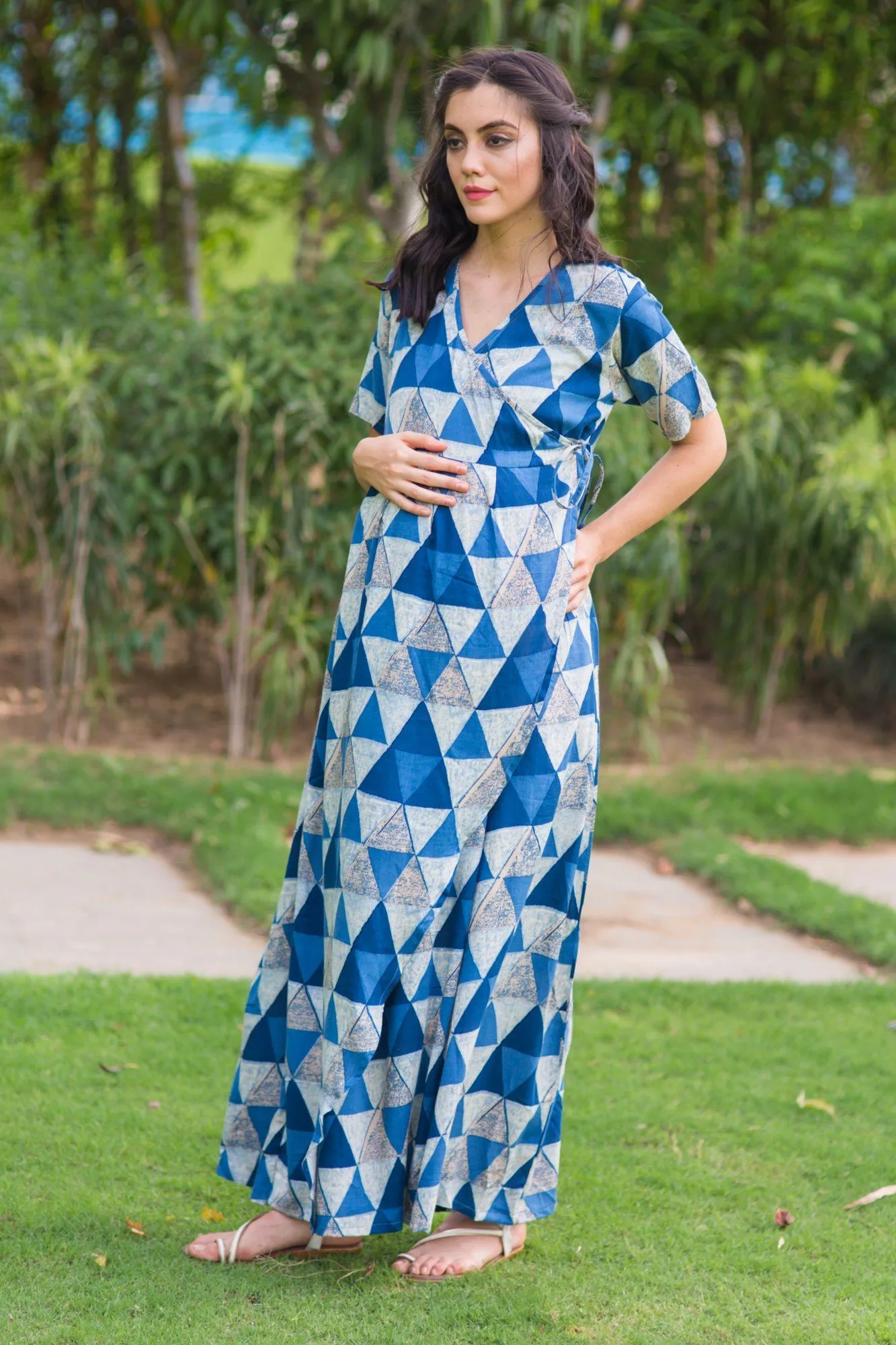 Cascading Breeze Tria Maternity & Nursing Wrap Dress