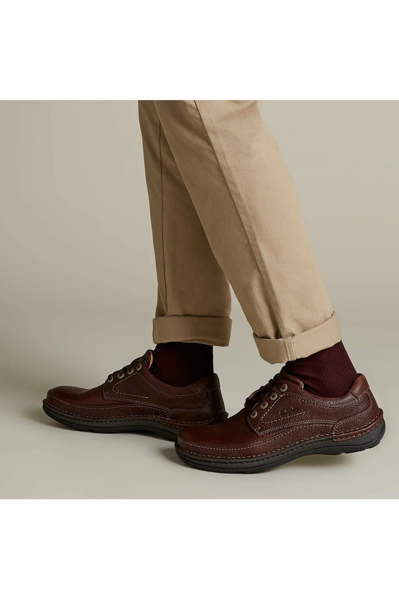 Clarks Nature Three Mahogany leather