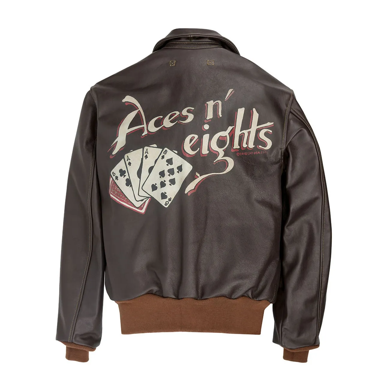 Cockpit USA Aces & Eights Flight Jacket Brown USA Made