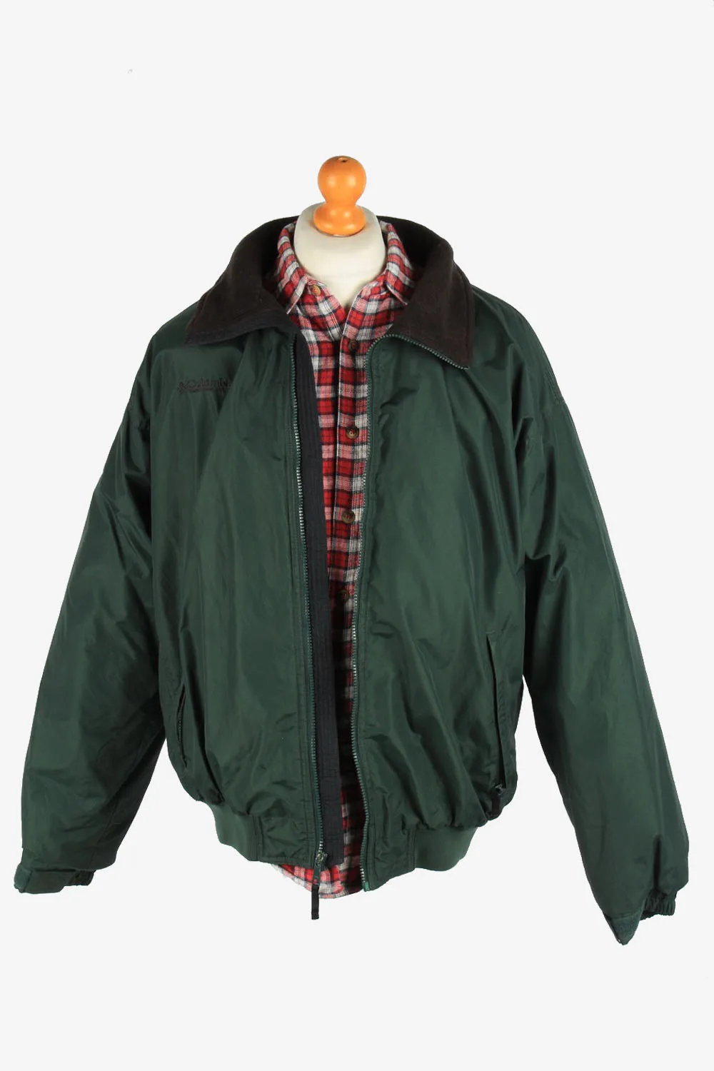 Columbia Men’s Jacket Polar Lined Lightweight Vintage Size L Dark Green C2851 - Pepper Tree London