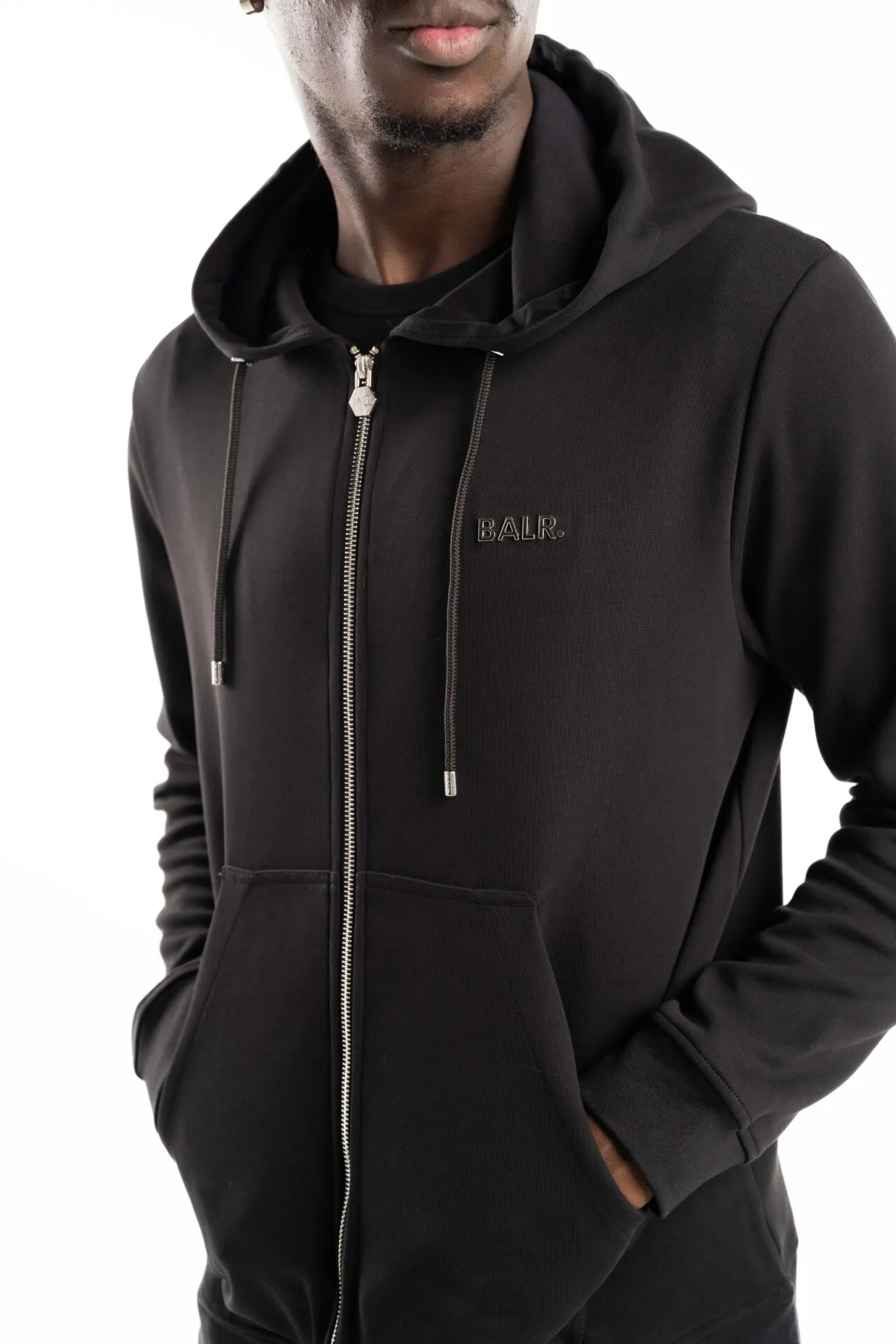 (Core) BALR Q Series Regular Fit Zip Through Hoodie B1269.1001 Jet Black