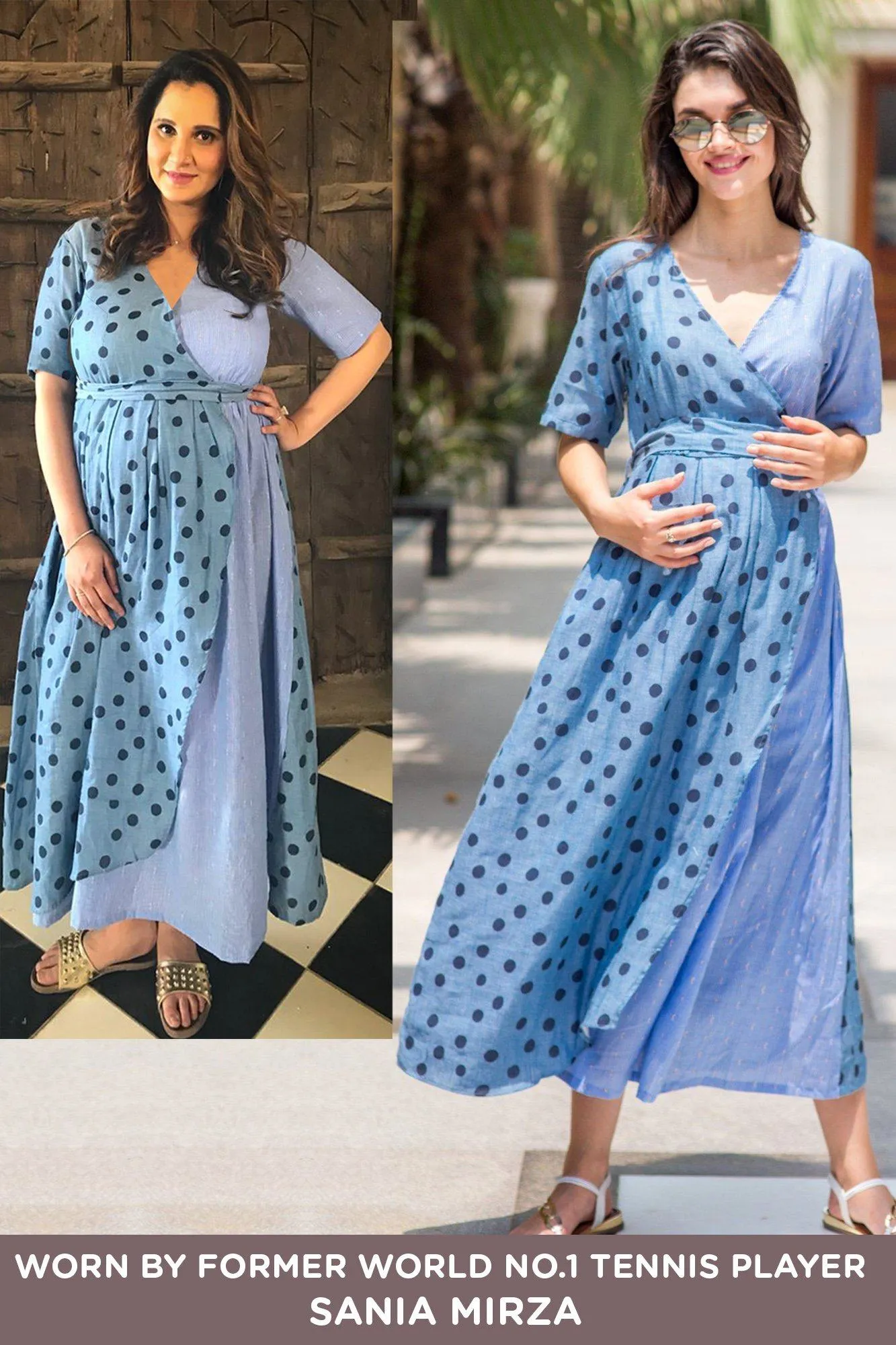 Cotton Sky Polka Maternity & Nursing Wrap Dress