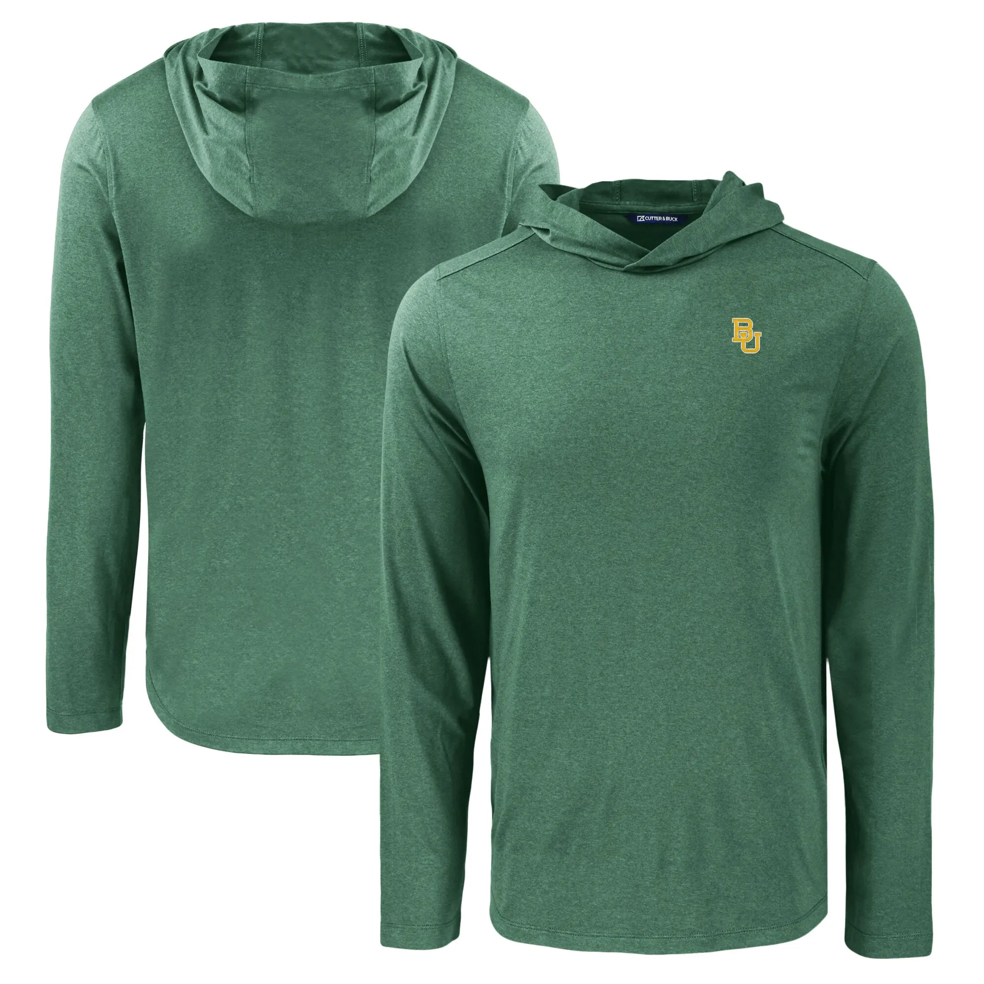 Cutter & Buck Baylor Bears Green Coastline Epic Comfort Eco Recycled Long Sleeve Hoodie T-Shirt