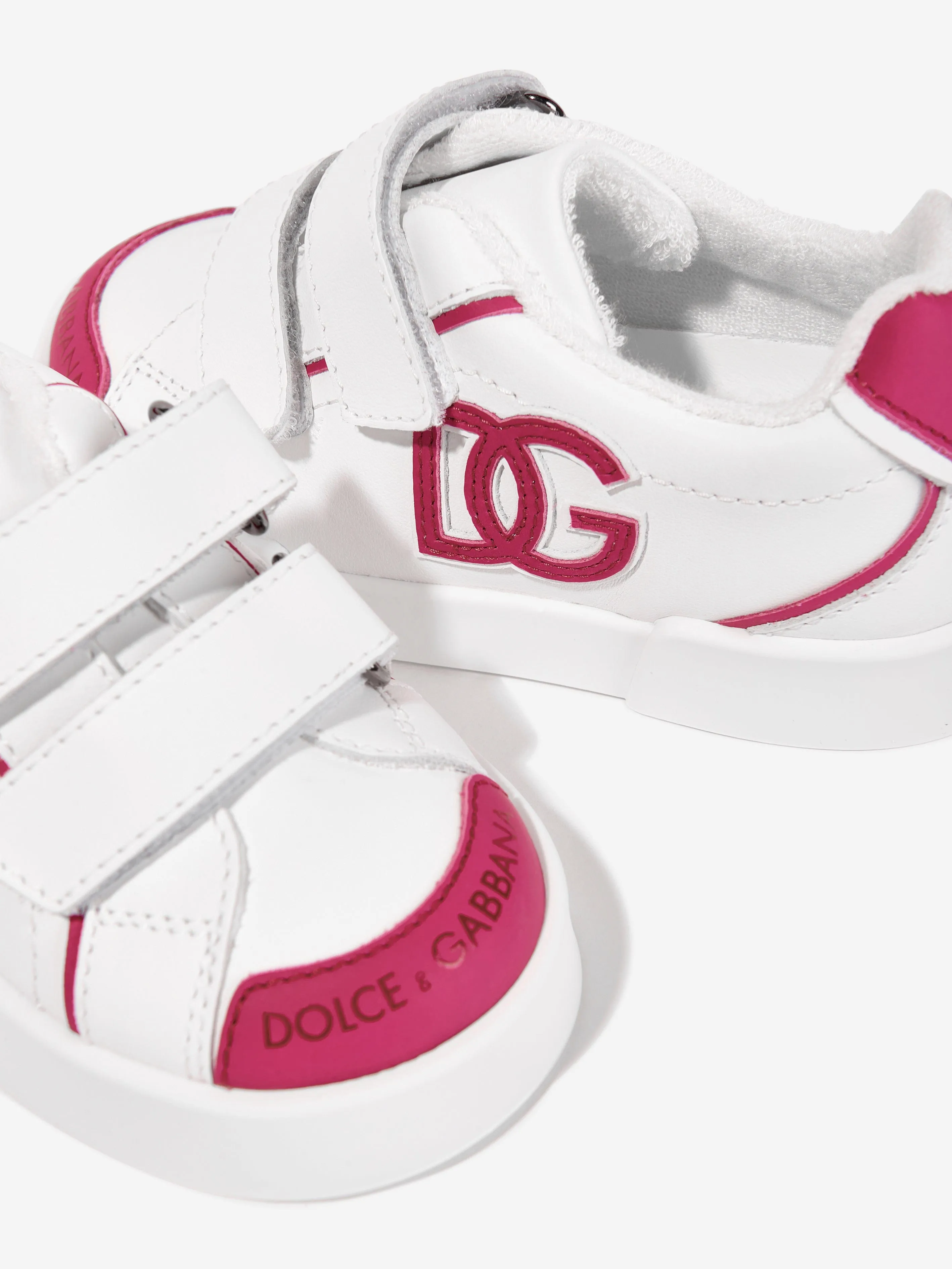 Dolce & Gabbana Girls Leather Portofino Trainers in White