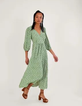 Doris Wrap Dress in Sustainable Viscose  Green