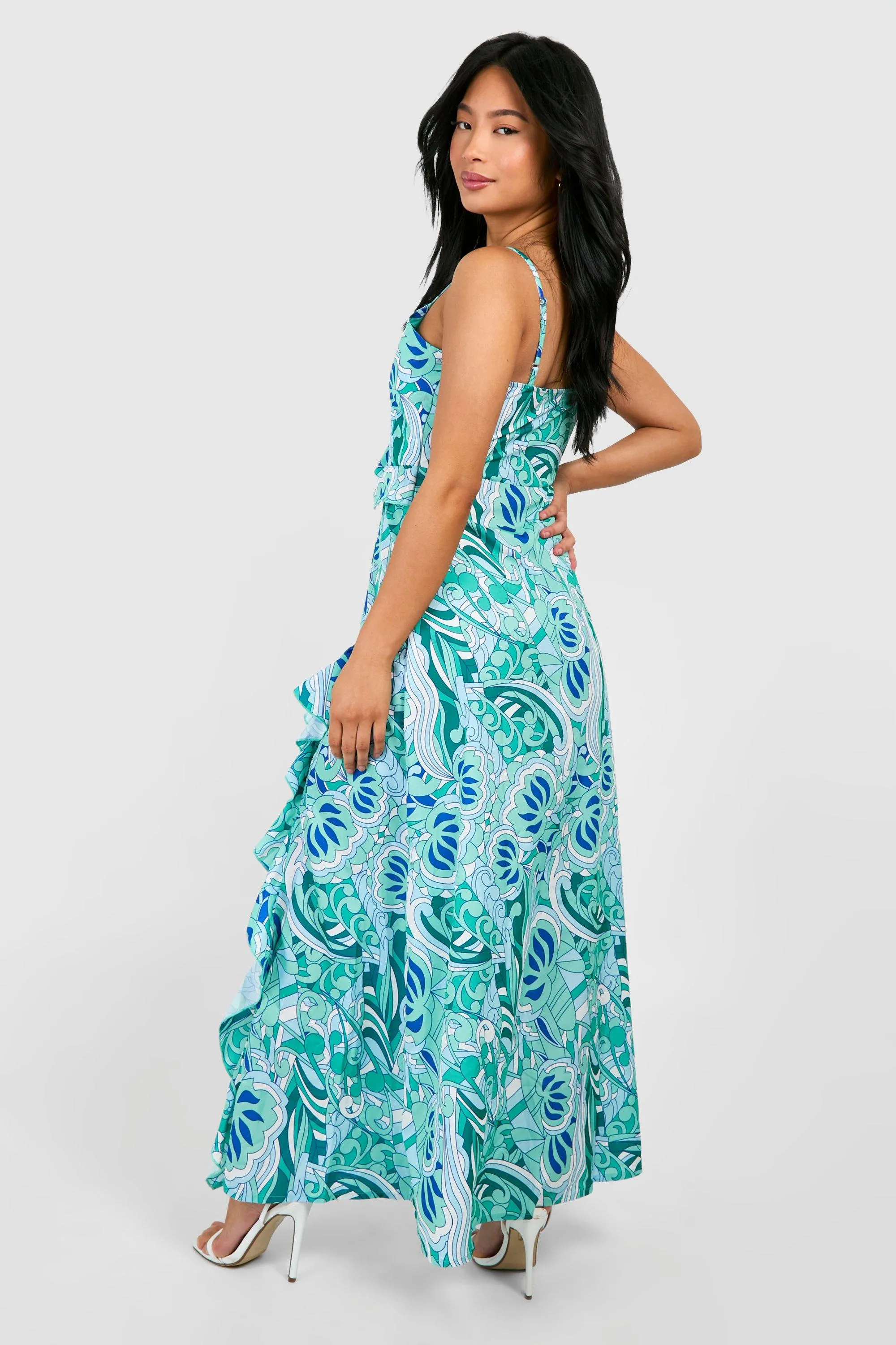 Dresses | Petite Paisley Ruffle Wrap Maxi Dress | boohoo