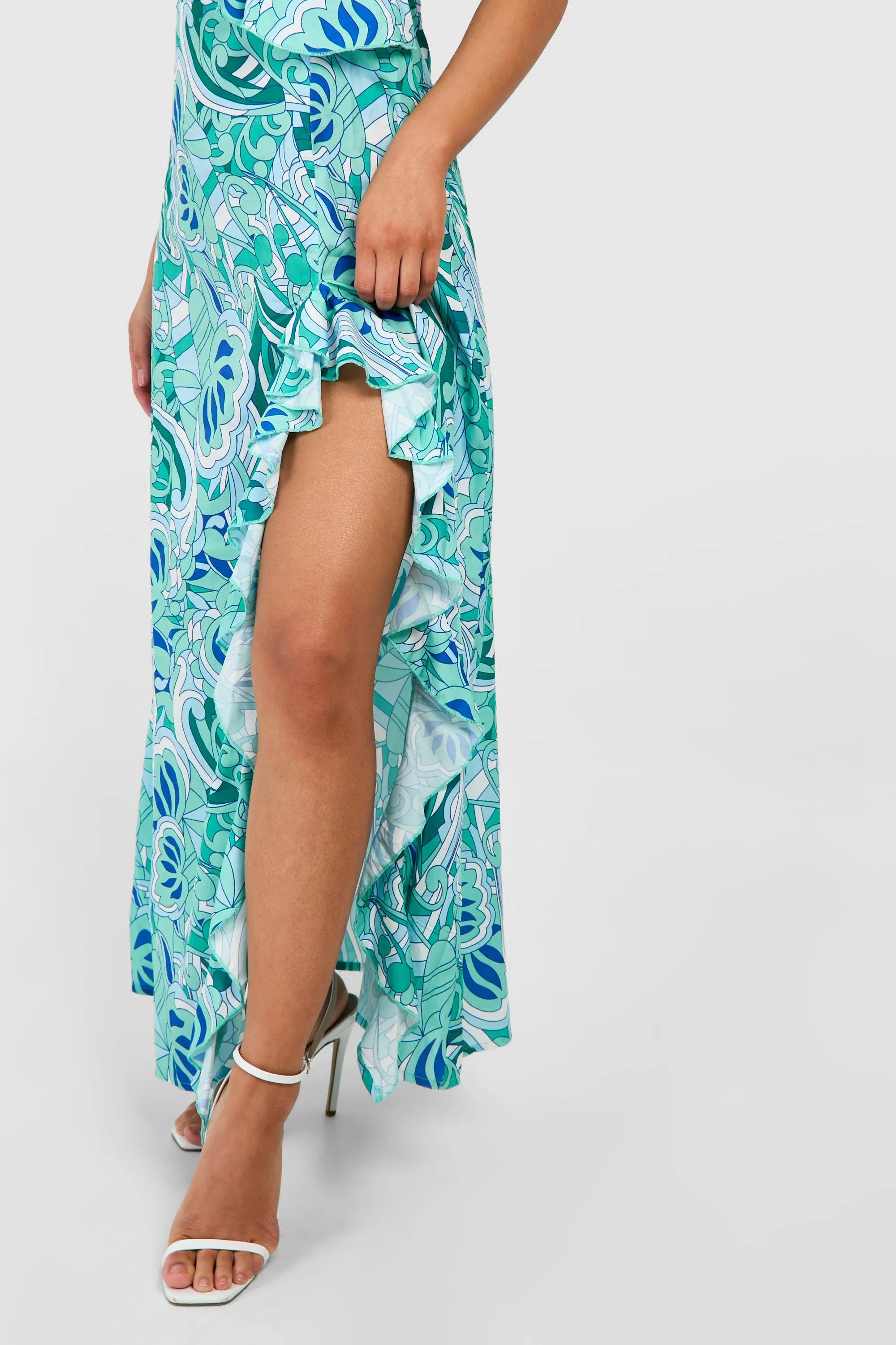 Dresses | Petite Paisley Ruffle Wrap Maxi Dress | boohoo