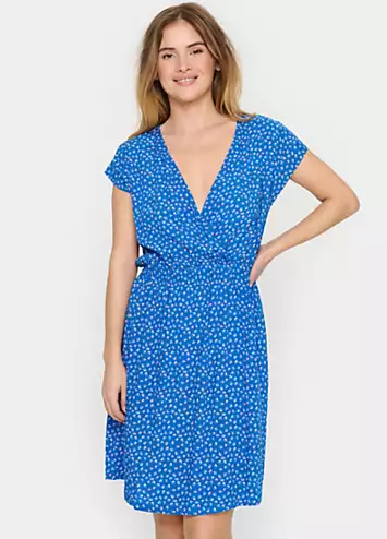 Edua V-Neck Short Sleeve Wrap Dress by Saint Tropez | Look Again