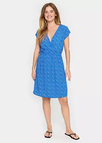 Edua V-Neck Short Sleeve Wrap Dress by Saint Tropez | Look Again