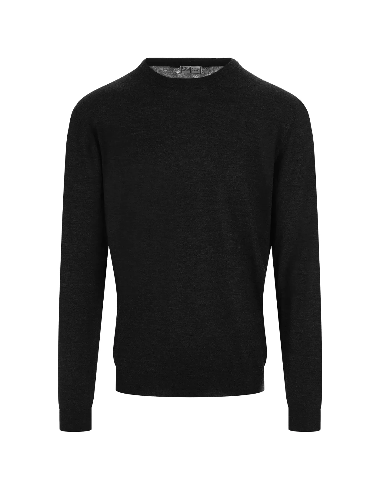 FEDELI Black Cashmere Arg. Millionaire Pullover