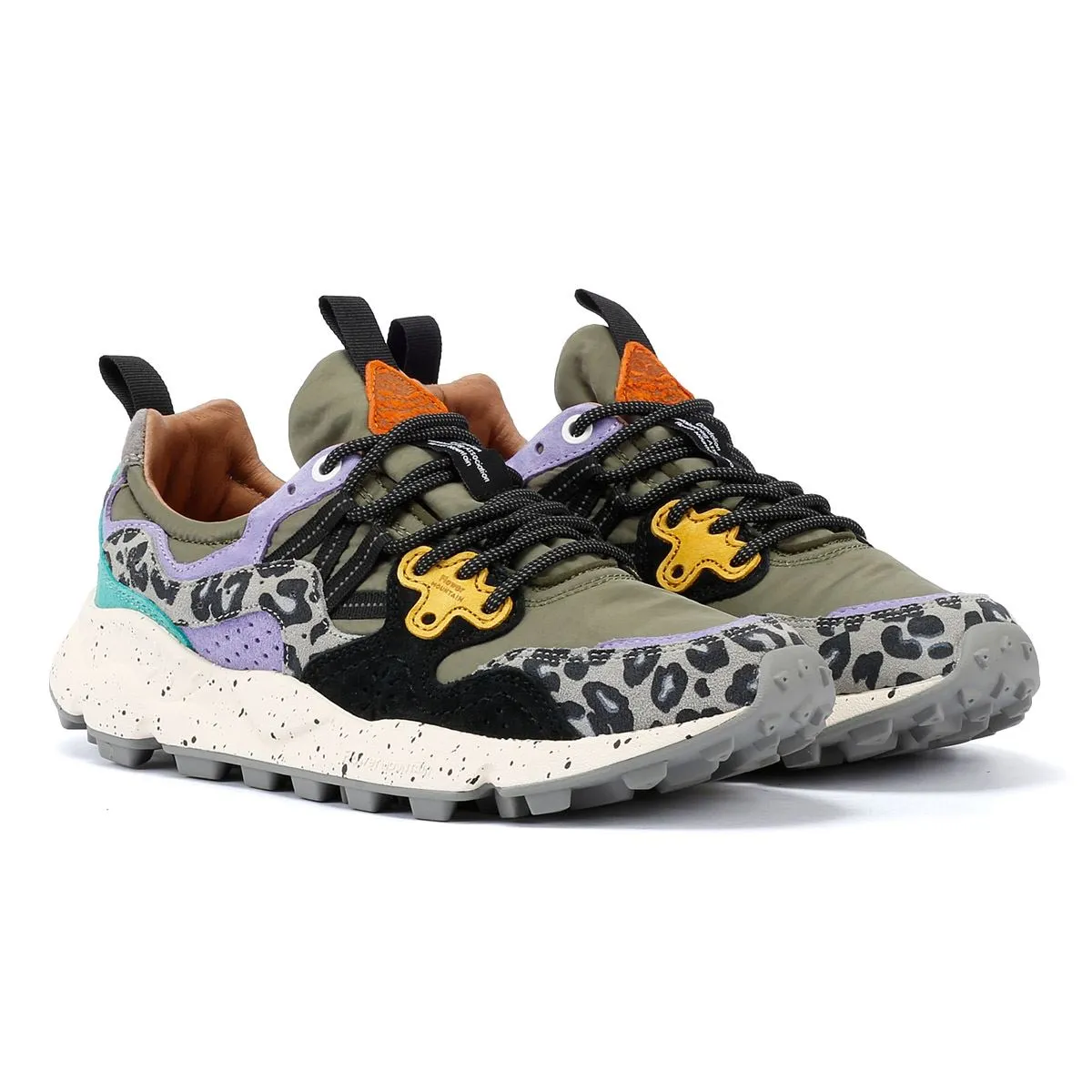 Flower Mountain Yamano 3 Suede Militare/Light Green/Yellow Trainers