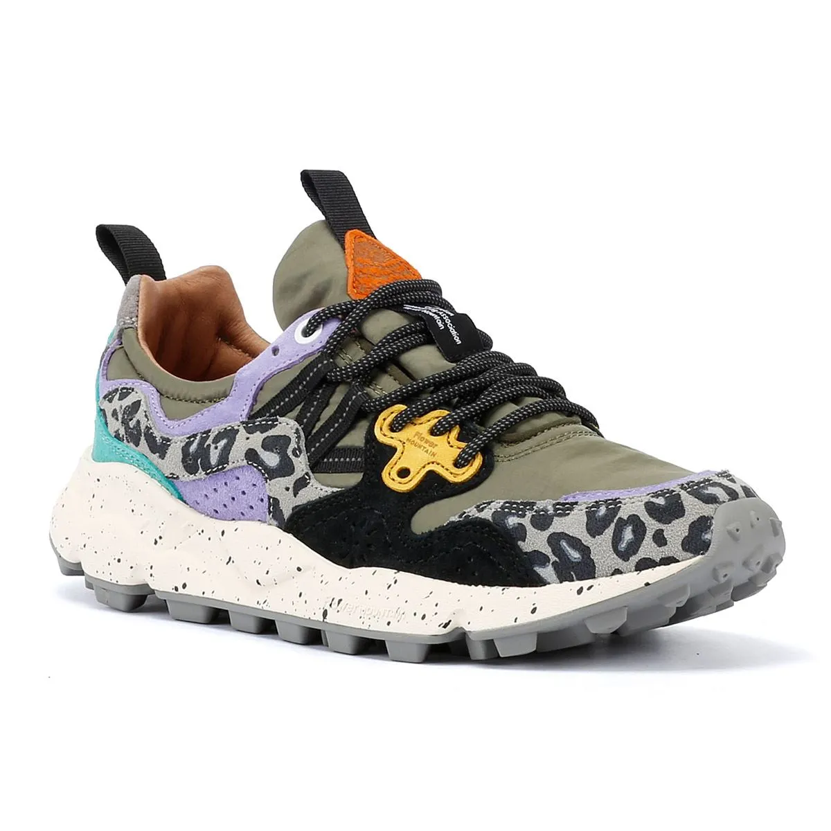 Flower Mountain Yamano 3 Suede Militare/Light Green/Yellow Trainers