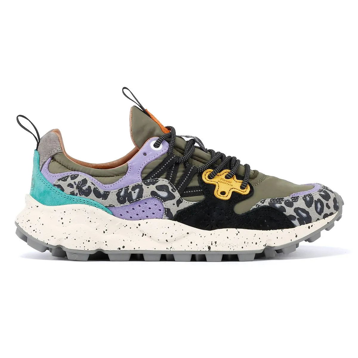 Flower Mountain Yamano 3 Suede Militare/Light Green/Yellow Trainers