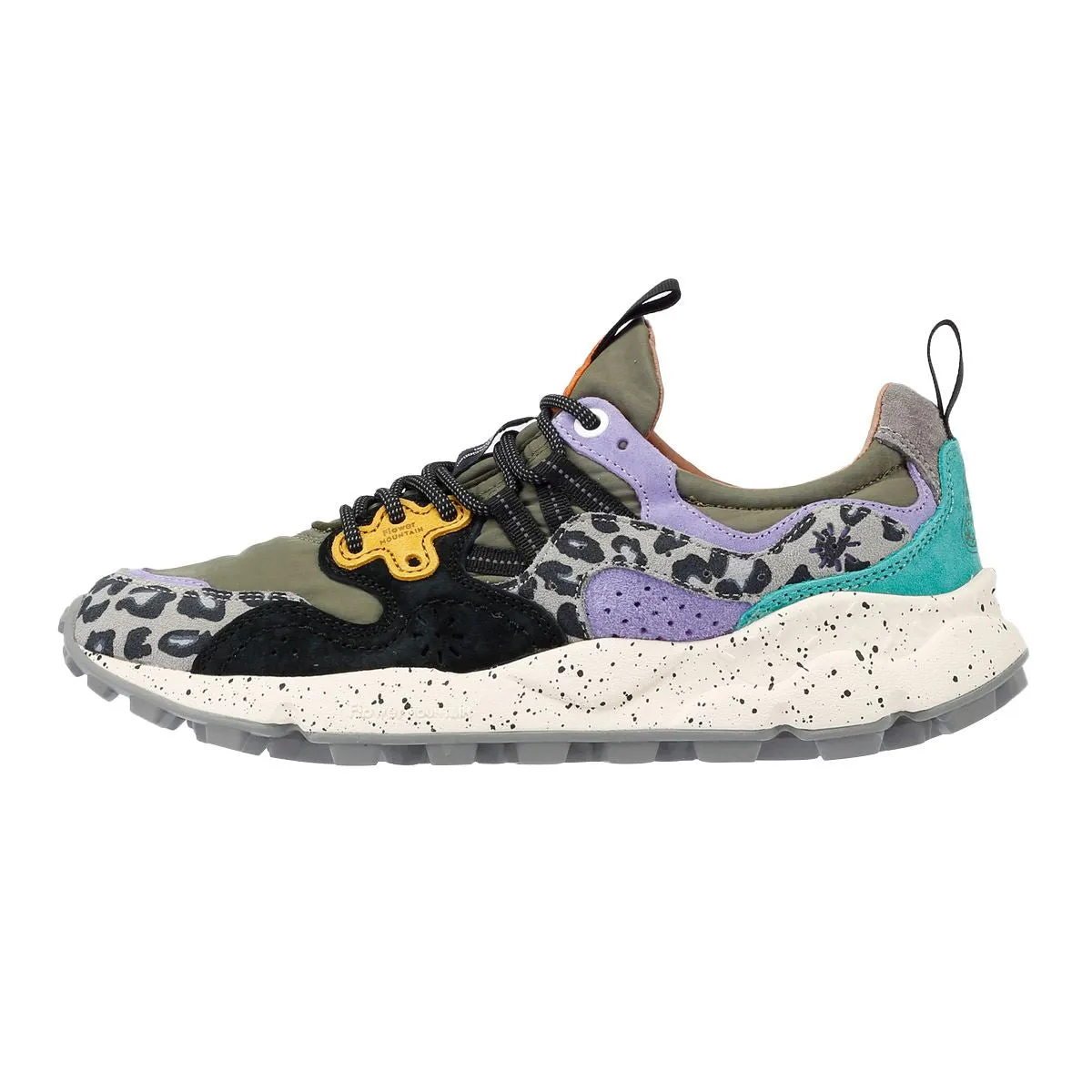 Flower Mountain Yamano 3 Suede Militare/Light Green/Yellow Trainers