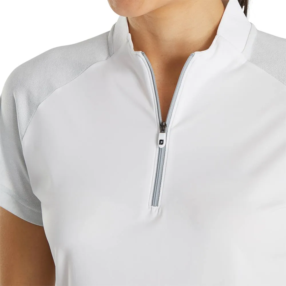 FootJoy Zip Placket Raglan Short Sleeve Golf Pullover 2021 Women