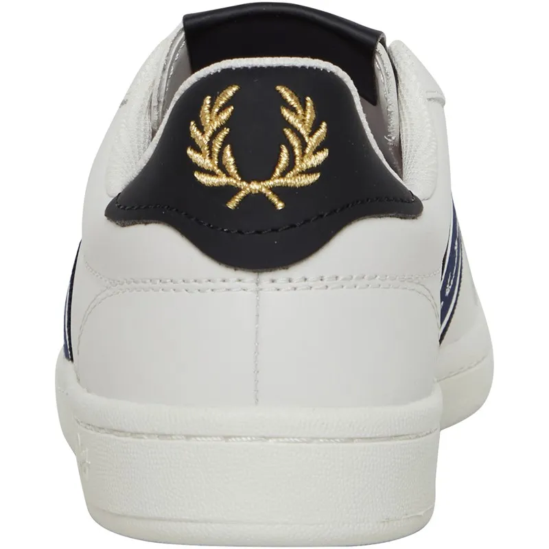 Fred Perry B721 Lea/Graphic Branded Webbing Trainers Porcelain