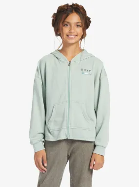 Girls 4-16 Early In The Morning B Zip Hoodie - Blue Surf