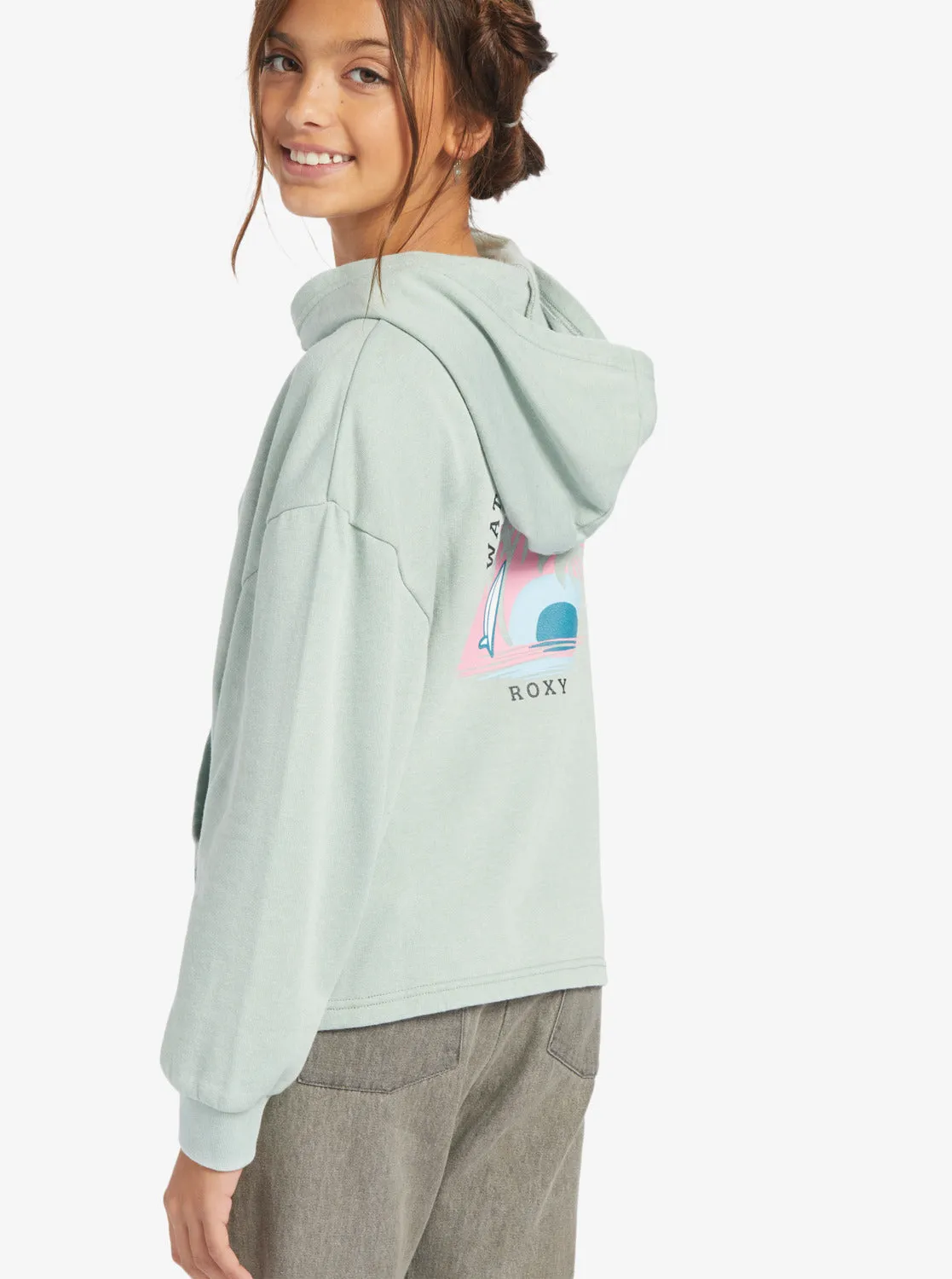 Girls 4-16 Early In The Morning B Zip Hoodie - Blue Surf