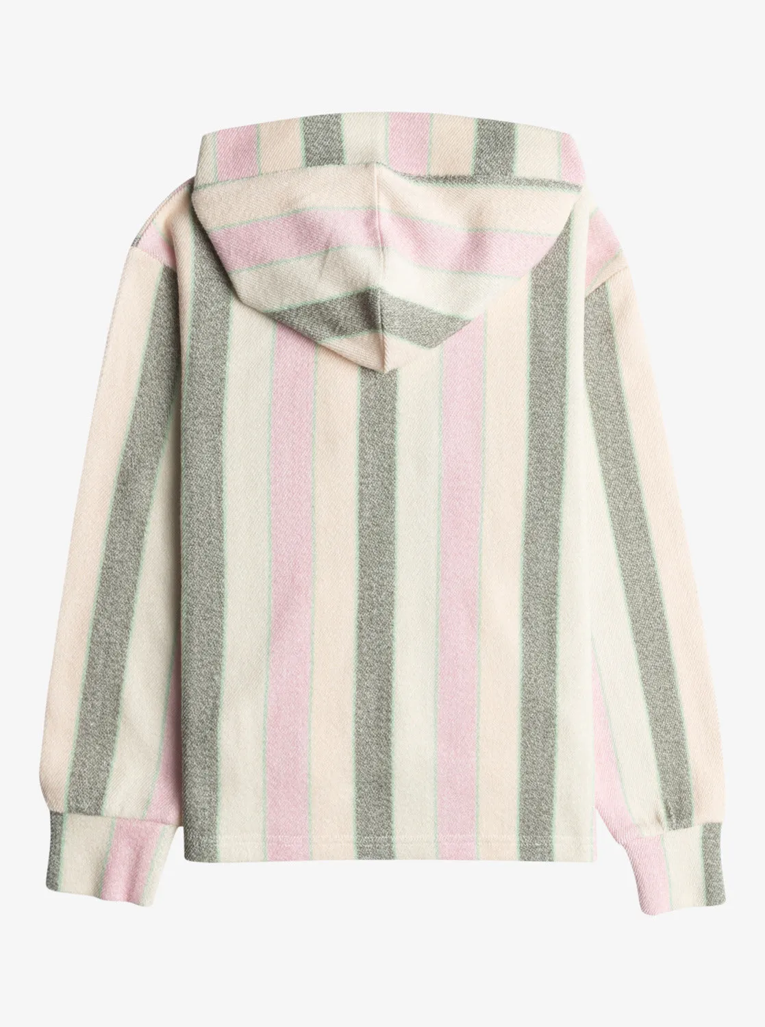 Girls 4-16 Feels Like Summer Striped V-Neck Hoodie - Agave Green Very Vista Stripe