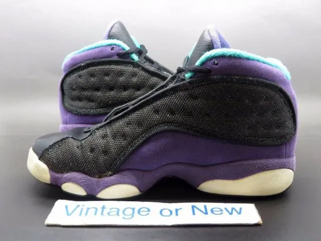 Girls' nike air jordan xiii 13 black atomic teal ultraviolet retro gs 2013 sz 5y