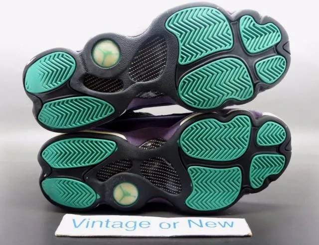 Girls' nike air jordan xiii 13 black atomic teal ultraviolet retro gs 2013 sz 5y