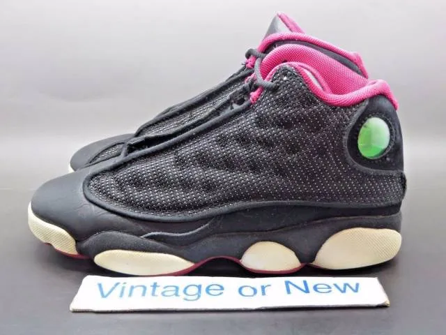 Girls' Nike Air Jordan XIII 13 Black Voltage Cherry Whit...