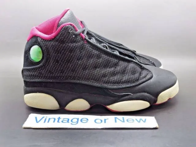 Girls' nike air jordan xiii 13 black voltage cherry white retro gs 2011 sz 3.5y