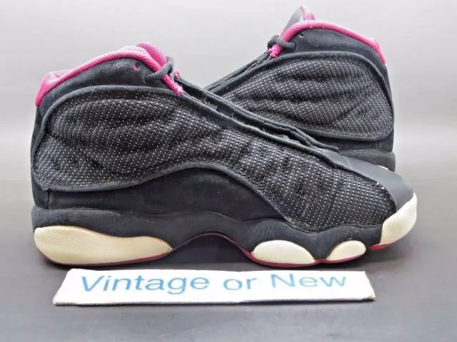 Girls' nike air jordan xiii 13 black voltage cherry white retro gs 2011 sz 3.5y