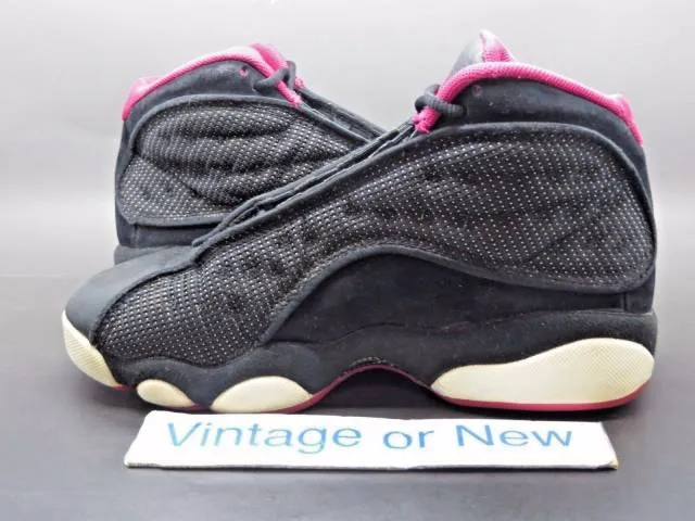 Girls' nike air jordan xiii 13 black voltage cherry white retro gs 2011 sz 3.5y