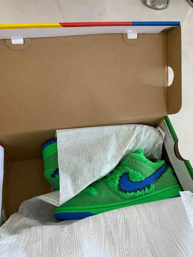 Grateful dead x nike sb dunk low green bear