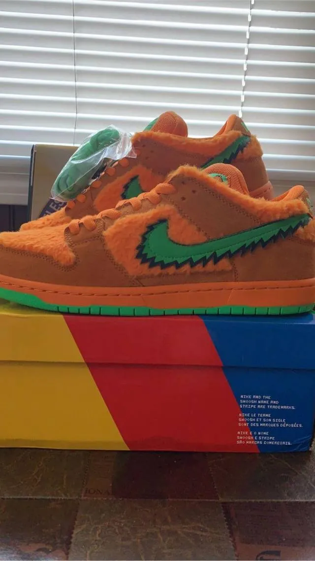 Grateful dead x nike sb dunk low orange bear