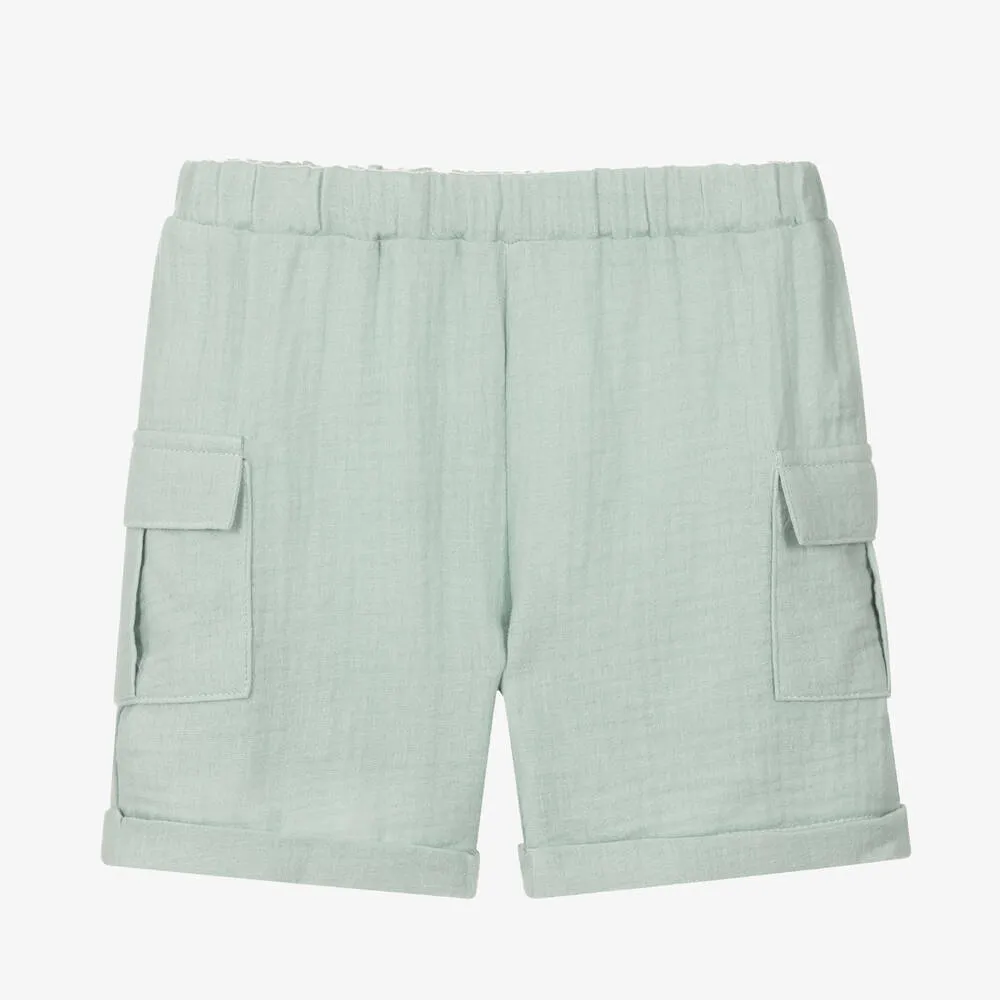 Green Cotton Shorts