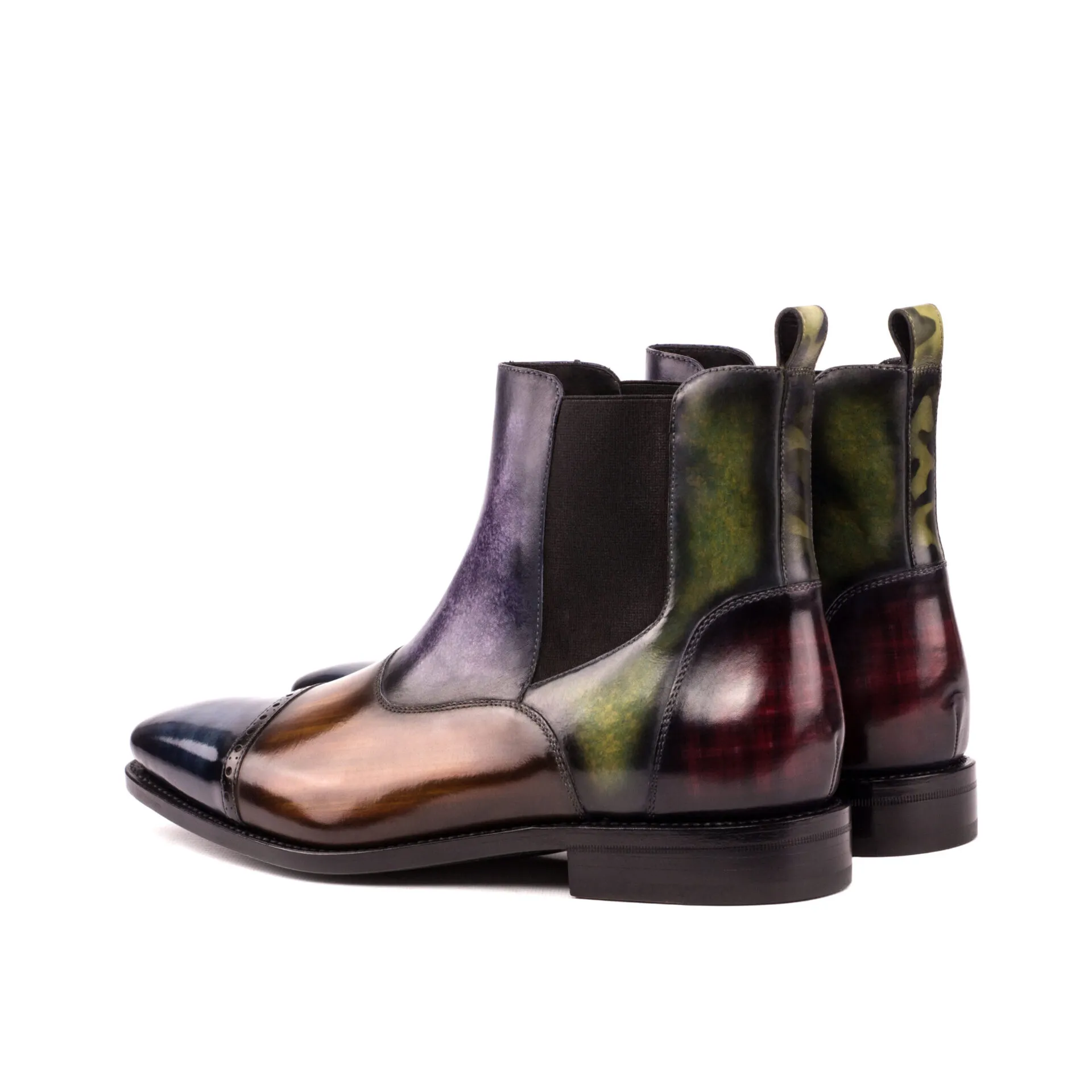 --Hand Made Patina Chelsea Multi Boot Shoe-